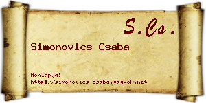 Simonovics Csaba névjegykártya